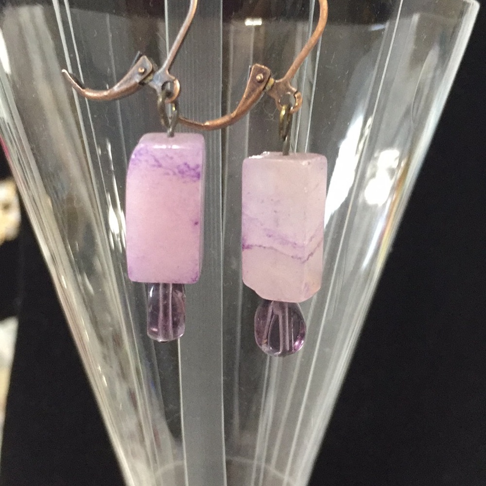 Amethyst earrings - Picture 2 of 3
